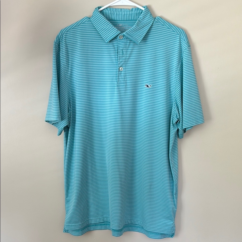 Vineyard Vines Men's GreenStriped Sankaty Polo Shirt